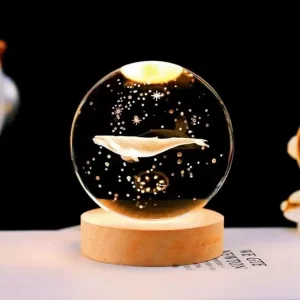 3D crystal ball LED night light for home or gift decor