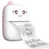 Mini pocket Bluetooth thermal printer with colorful paper rolls